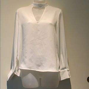 NEW Zara Basics White Long Sleeve Blouse Size XS